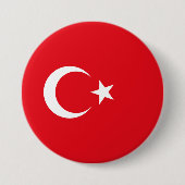 Badge Rond 7,6 Cm Drapeau turc (Turquie) (Devant)