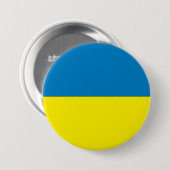 Badge Rond 7,6 Cm Drapeau Ukraine (Devant & derrière)