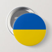 Badge Rond 7,6 Cm Drapeau Ukraine (Devant & derrière)