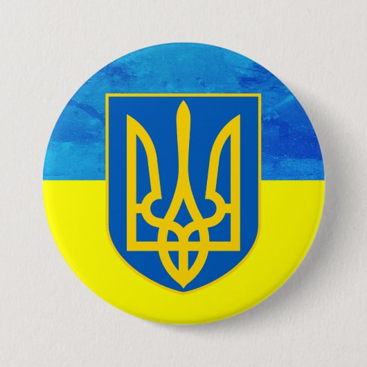 Badge Rond 7,6 Cm Drapeau ukrainien (Devant)
