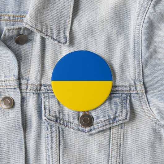 Badge Rond 7,6 Cm Drapeau ukrainien (En situation)
