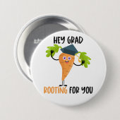 Badge Rond 7,6 Cm Drôle Carrot Pun Graduation (Devant & derrière)