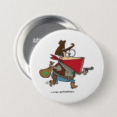 Badge Rond 7,6 Cm Drôle Cartoon Cowboy Bandit Robber (Devant & derrière)