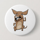 Badge Rond 7,6 Cm Drôle Cartoon fou chien Hilarious mignon animal an (Devant)