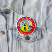 Badge Rond 7,6 Cm Drôle Chien HUH ! Fête d'anniversaire (En situation)