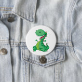 Badge Rond 7,6 Cm Drôle Dinosaure Dinosaure Roaring T-Rex (En situation)