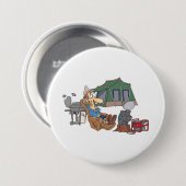 Badge Rond 7,6 Cm Drôle Glamping Cartoon Camping de luxe (Devant & derrière)