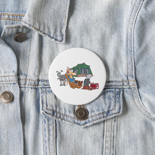 Badge Rond 7,6 Cm Drôle Glamping Cartoon Camping de luxe