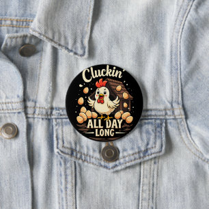 Badge Rond 7,6 Cm Drôle Humour de poulet Rustique ferme