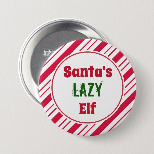 Badge Rond 7,6 Cm Drôle Lazy Elf Button Pin (Devant & derrière)