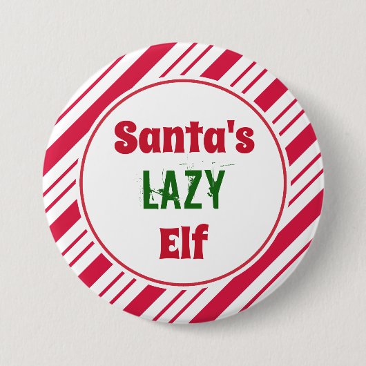 Badge Rond 7,6 Cm Drôle Lazy Elf Button Pin (Devant)