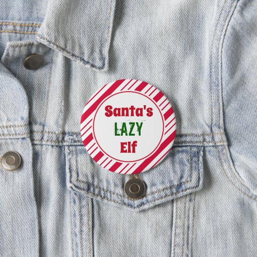 Badge Rond 7,6 Cm Drôle Lazy Elf Button Pin (En situation)