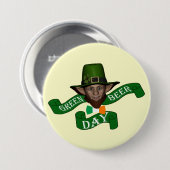 Badge Rond 7,6 Cm Drôle leprechaun irlandais (Devant & derrière)