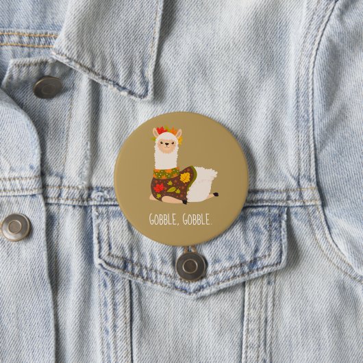 Badge Rond 7,6 Cm Drôle Llama Turquie Thanksgiving (En situation)