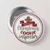 Badge Rond 7,6 Cm Drôle Noël Cookie Inspecteur Hilarious Holiday (Devant & derrière)