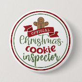 Badge Rond 7,6 Cm Drôle Noël Cookie Inspecteur Hilarious Holiday (Devant)