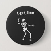 Badge Rond 7,6 Cm Drôle Skeleton effrayant Happy Halloween (Devant)