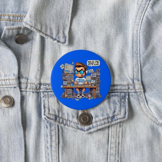 Badge Rond 7,6 Cm Drôle Tee - shirt de support technique (En situation)
