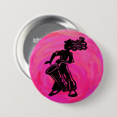 Badge Rond 7,6 Cm Drum Boogie Nights New York Hot Pink (Devant & derrière)