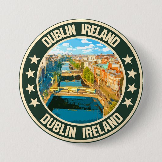 Badge Rond 7,6 Cm Dublin (Devant)
