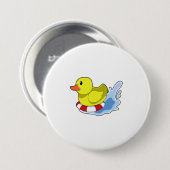 Badge Rond 7,6 Cm Duck with Swim ring à Water.PNG (Devant & derrière)