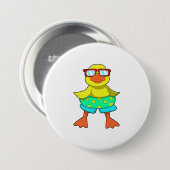 Badge Rond 7,6 Cm Duck with Swim ring & Sung (Devant & derrière)