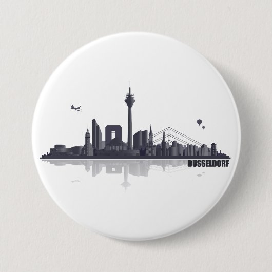 Badge Rond 7,6 Cm Düsseldorf Button / Feker / Pin (Devant)
