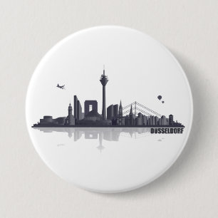 Badge Rond 7,6 Cm Düsseldorf Button / Feker / Pin