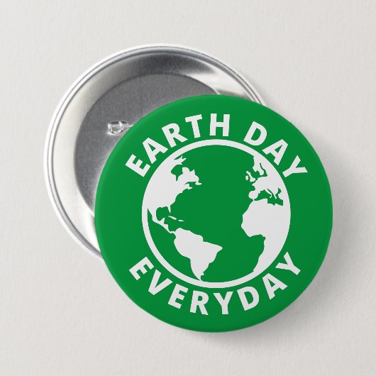 Badge Rond 7,6 Cm Earth Day Everyday (2022) (Devant & derrière)