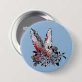 Badge Rond 7,6 Cm Easter Bunny Horreur (Devant & derrière)