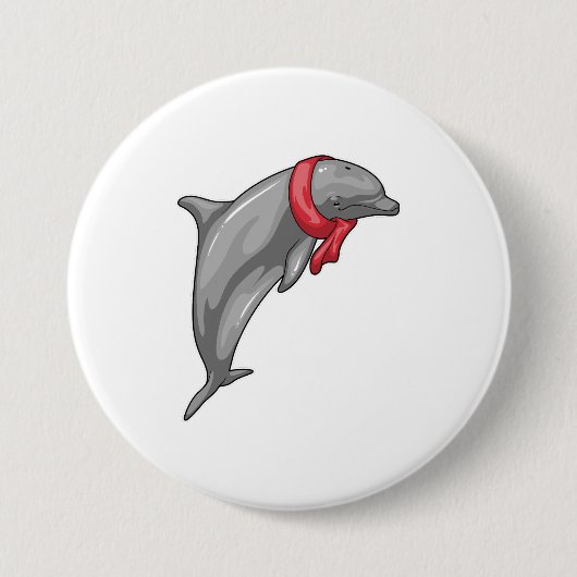Badge Rond 7,6 Cm Écharpe dauphin (Devant)
