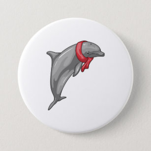 Badge Rond 7,6 Cm Écharpe dauphin