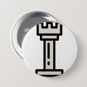 Badge Rond 7,6 Cm échecs (Devant & derrière)