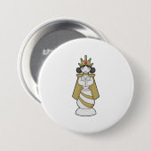 Badge Rond 7,6 Cm Échecs Queen Crown Chess (Devant & derrière)