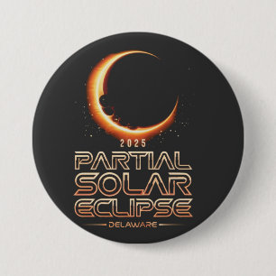 Badge Rond 7,6 Cm Éclipse solaire partielle New Jersey 2025