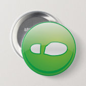 Badge Rond 7,6 Cm Eco-Friendly Green Footprint Icon (Devant & derrière)