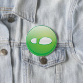 Badge Rond 7,6 Cm Eco-Friendly Green Footprint Icon (En situation)