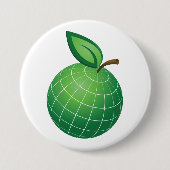 Badge Rond 7,6 Cm Eco Globe Fruit Green Earth Leaf Sphere (Devant)