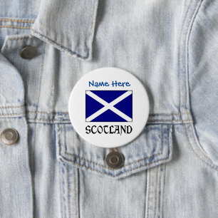 Badge Rond 7,6 Cm Ecosse et Scot Drapeau bleu Personnalisation