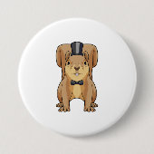 Badge Rond 7,6 Cm Écureuil en marié avec costume (Devant)