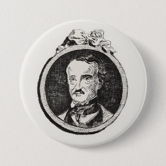 Badge Rond 7,6 Cm Edgar Allan Poe (Devant)