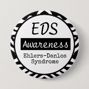 Badge Rond 7,6 Cm EDS Ehlers-Danlos Sensibilisation au syndrome Zebr