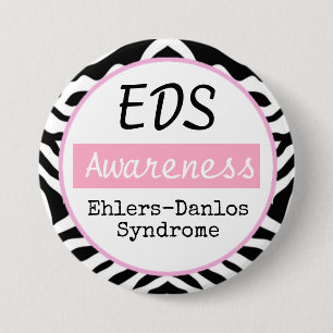 Badge Rond 7,6 Cm EDS Ehlers-Danlos Sensibilisation au syndrome Zebr