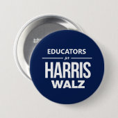 Badge Rond 7,6 Cm Educateurs pour Harris Walz (Devant & derrière)