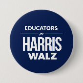 Badge Rond 7,6 Cm Educateurs pour Harris Walz (Devant)