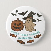 Badge Rond 7,6 Cm Éffrayant Halloween Fourre-tout - Fantômes, chauve (Devant)