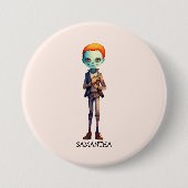Badge Rond 7,6 Cm Éffrayant, mais joli Zombie Kid - Adorable Macabre (Devant)