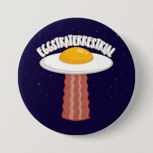 Badge Rond 7,6 Cm Eggstraterrestrial Avec Texte