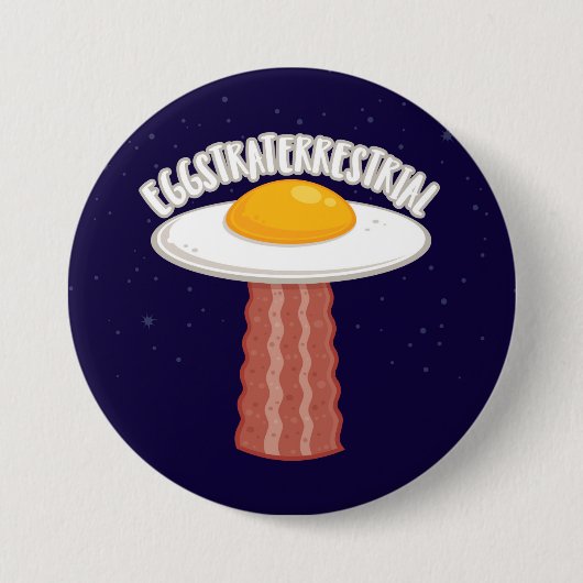 Badge Rond 7,6 Cm Eggstraterrestrial Avec Texte (Devant)