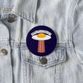 Badge Rond 7,6 Cm Eggstraterrestrial Avec Texte (En situation)